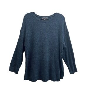 Ellen Tracy Sweater Women Size XL Blue Dolman Sleeves Tunic Soft